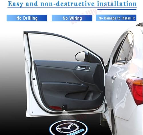 Miniatura 5 de GMC - Luz de bienvenida para puerta de auto (inalámbrica, LED, con logotipo), proyección de luz al abrirse la puerta del auto, para GMC (2 piezas,