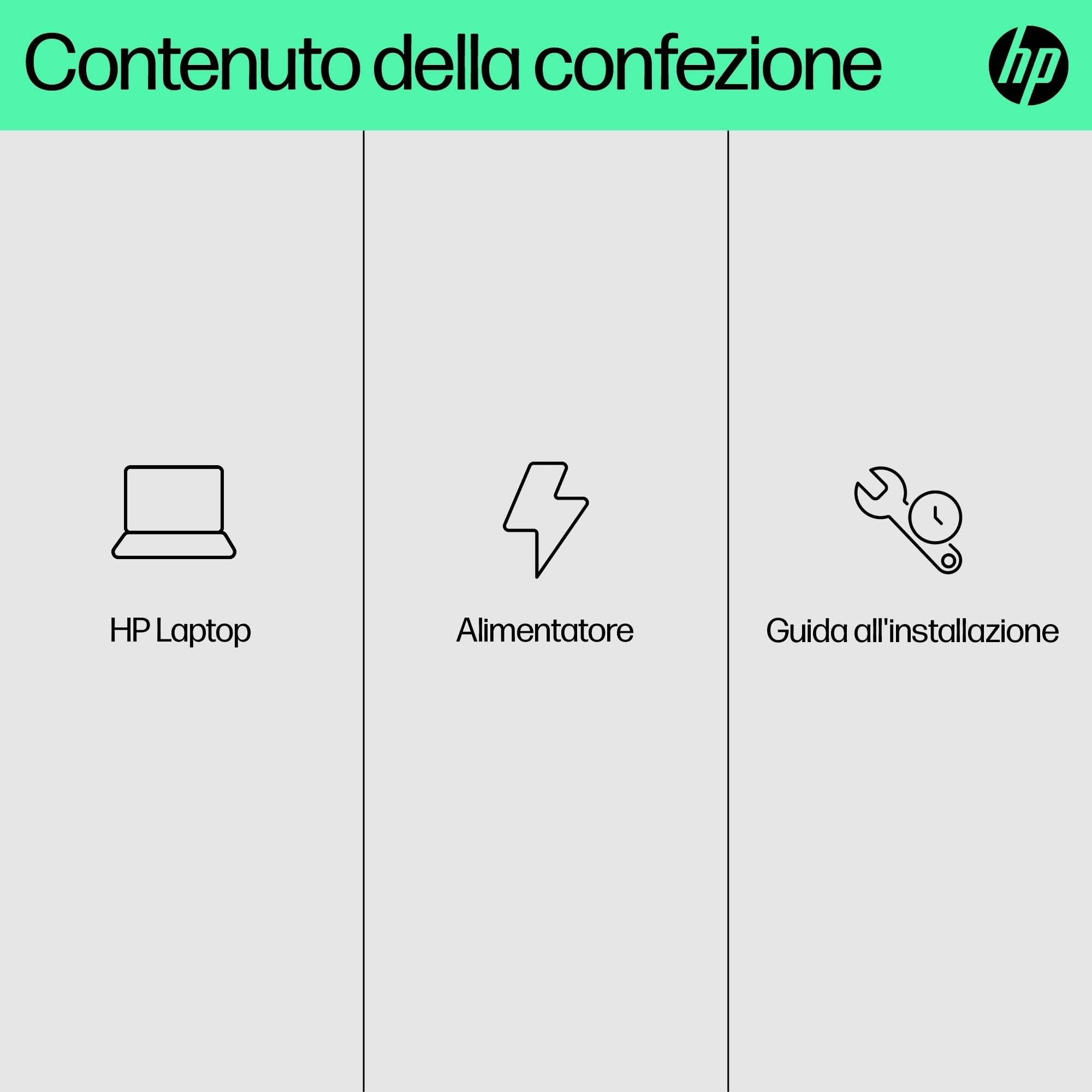 HP Laptop 15-fc0022sl 15" FHD Notebook AMD Ryzen 7 7730U 16GB RAM 512GB SSD Windows 11 Argento