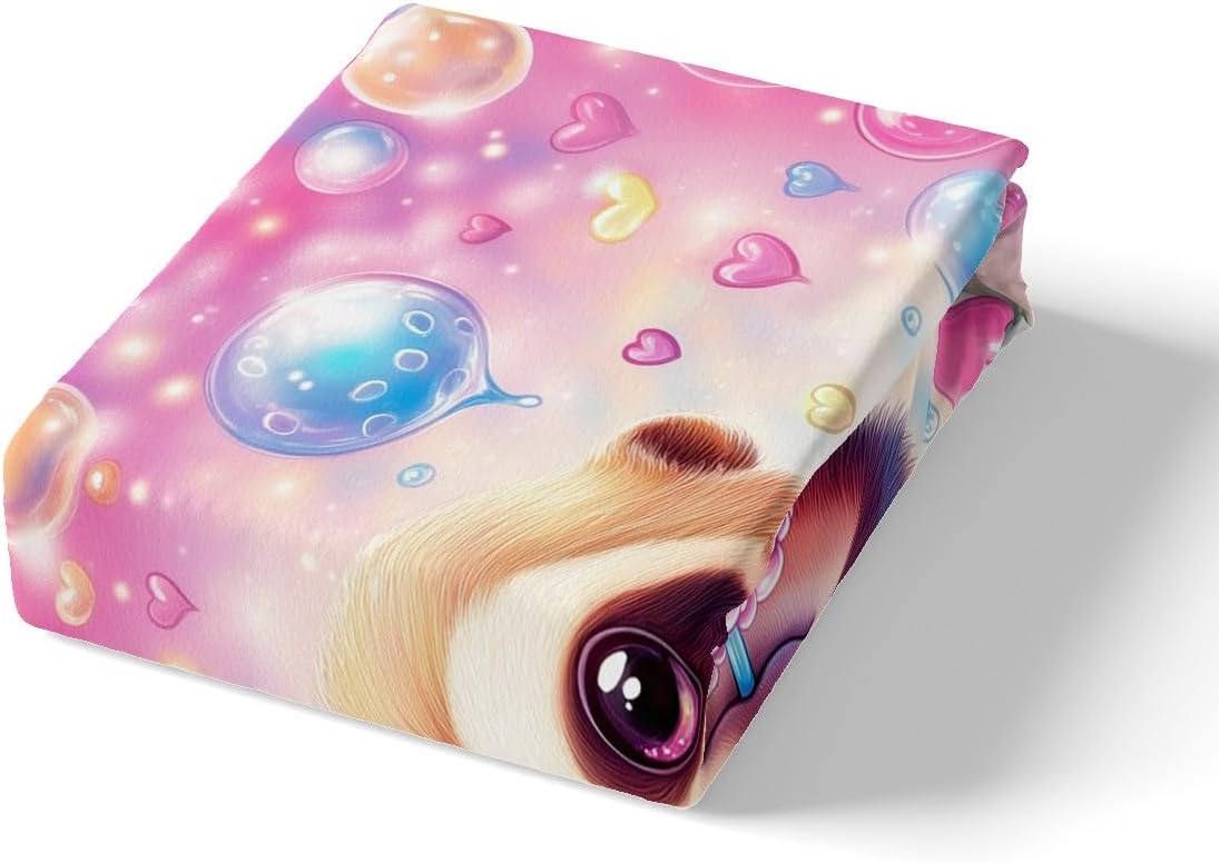 Manfei Sloth Duvet Cover Set Full Size,Colorful Bubbles Animals Comforter Cover 3pcs for Boys Teens Youth Child,Pink Blue Dreamy Girly Bedding Set 2 Pillowcases(No Comforter)