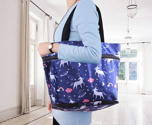 Miniatura 4 de Bolsa de compras mejorada con ruedas, bolsas de carrito portátil, carrito de comestibles, utilidad de tracción de mano con correas de mano, carrito