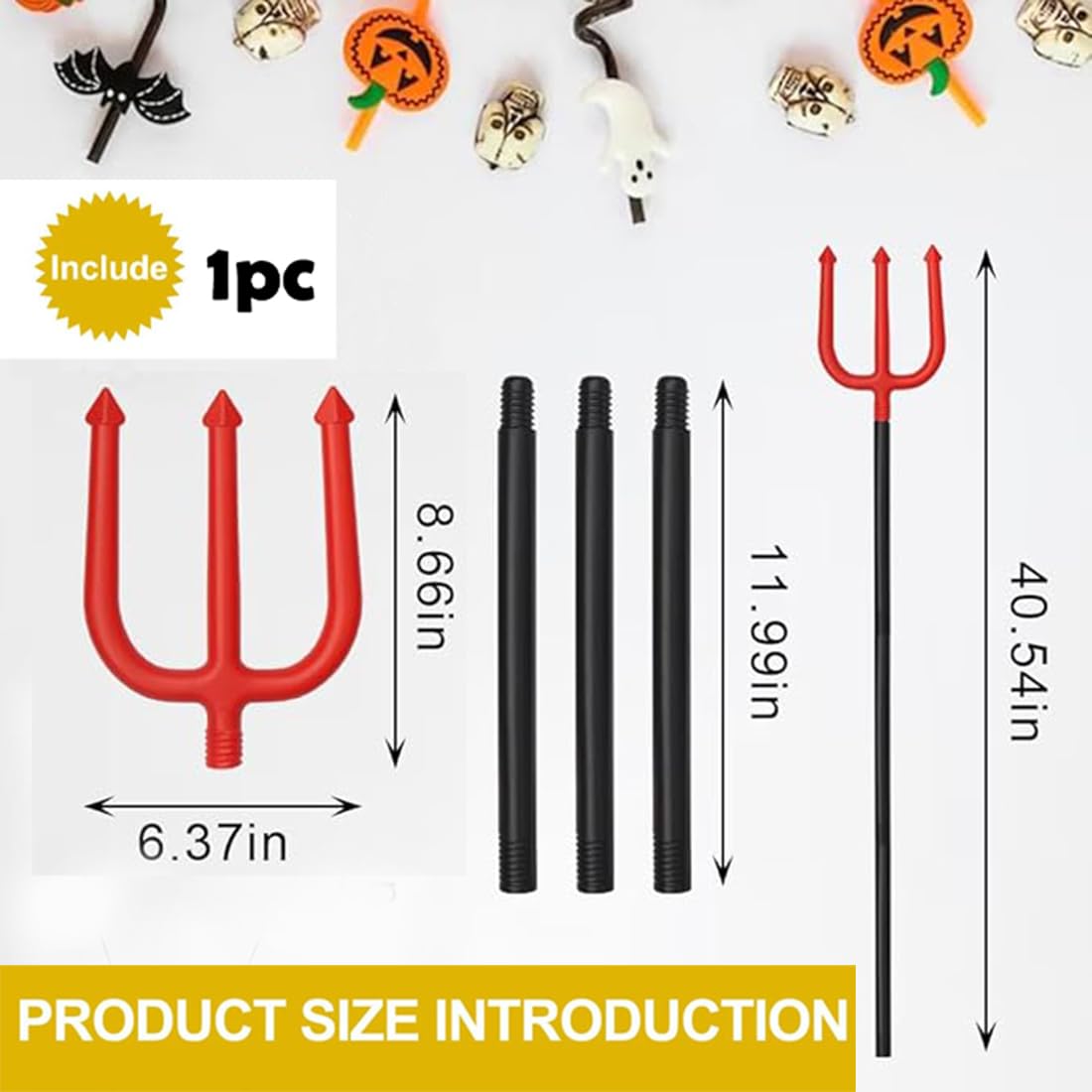 PT Fake Devil Pitchfork Devils Demon Cosplay Trident Prop Halloween Fake Devils Fork for Halloween & Cosplay Outfits - Pack of 1pc 1