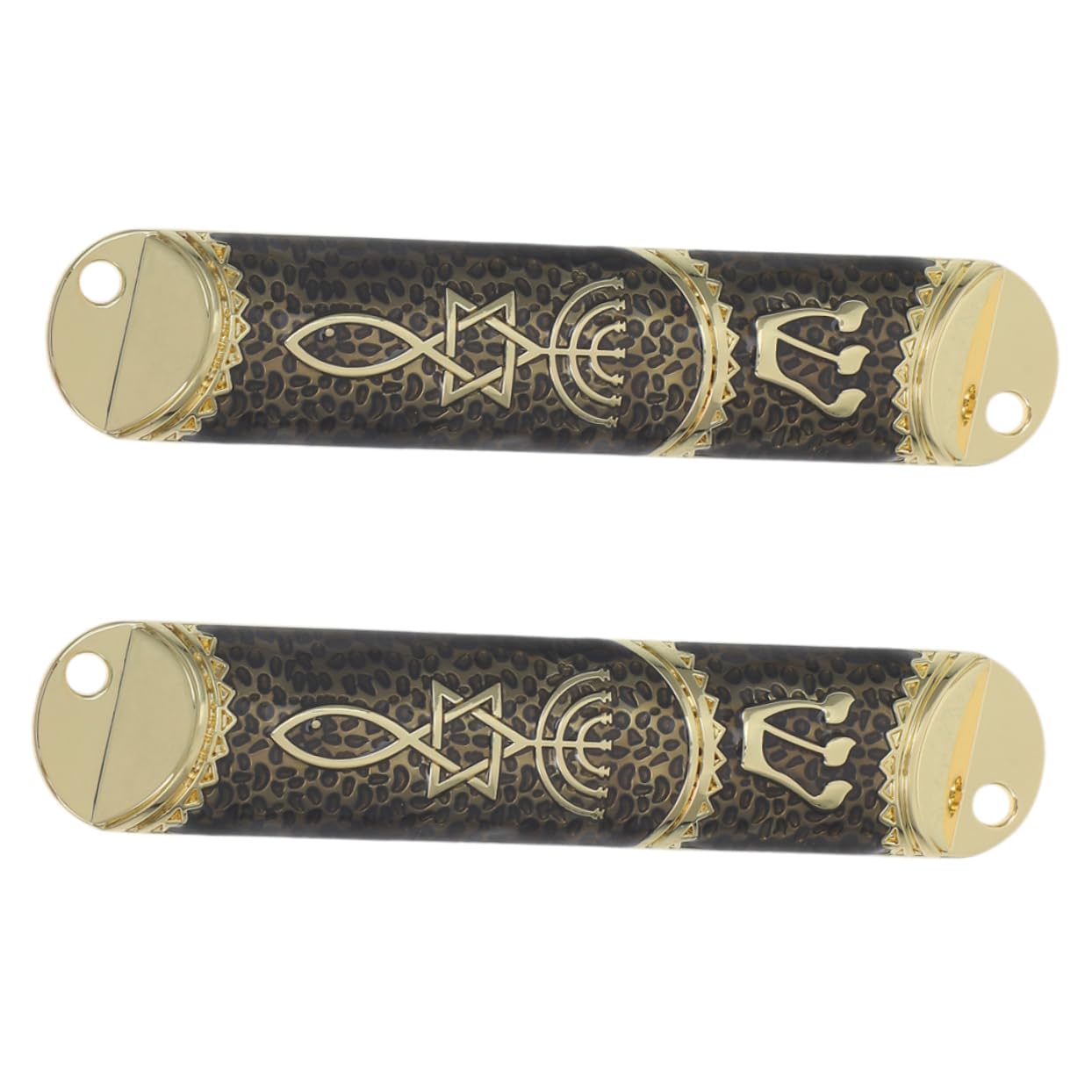 HOODANCOS Vintage Metal Mezuzah Case with Scroll Star of David Holder for Home Decor Religious Blessing Ornament Stylish Jewish Doorpost Decoration Compact Design for Housewarming