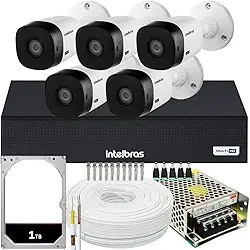 Kit Intelbras 5 câmeras VHL 1120 20m DVR de 8 canais HD 1TB