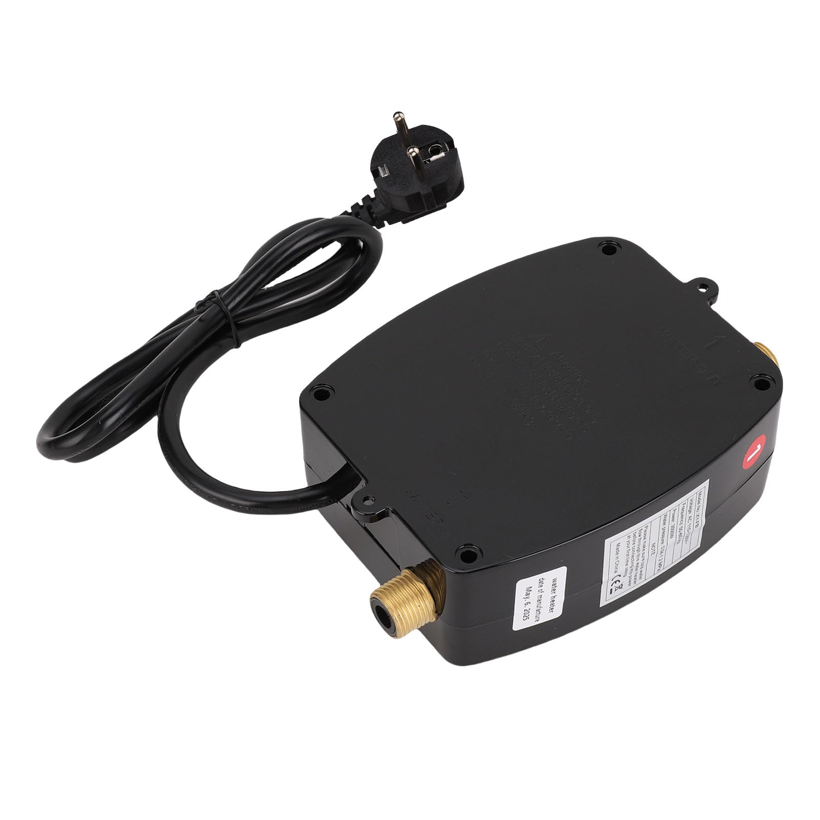 Marhynchus Electric Water Seatter, 3000W Mini Zbiornik Pod gorącą wodą Podgrzewacz Wody z Ekranem Dotykowym Mosiądz G1/2 Wlotowym Gniazdkiem do Domu w (Wtyczka UE 220V)