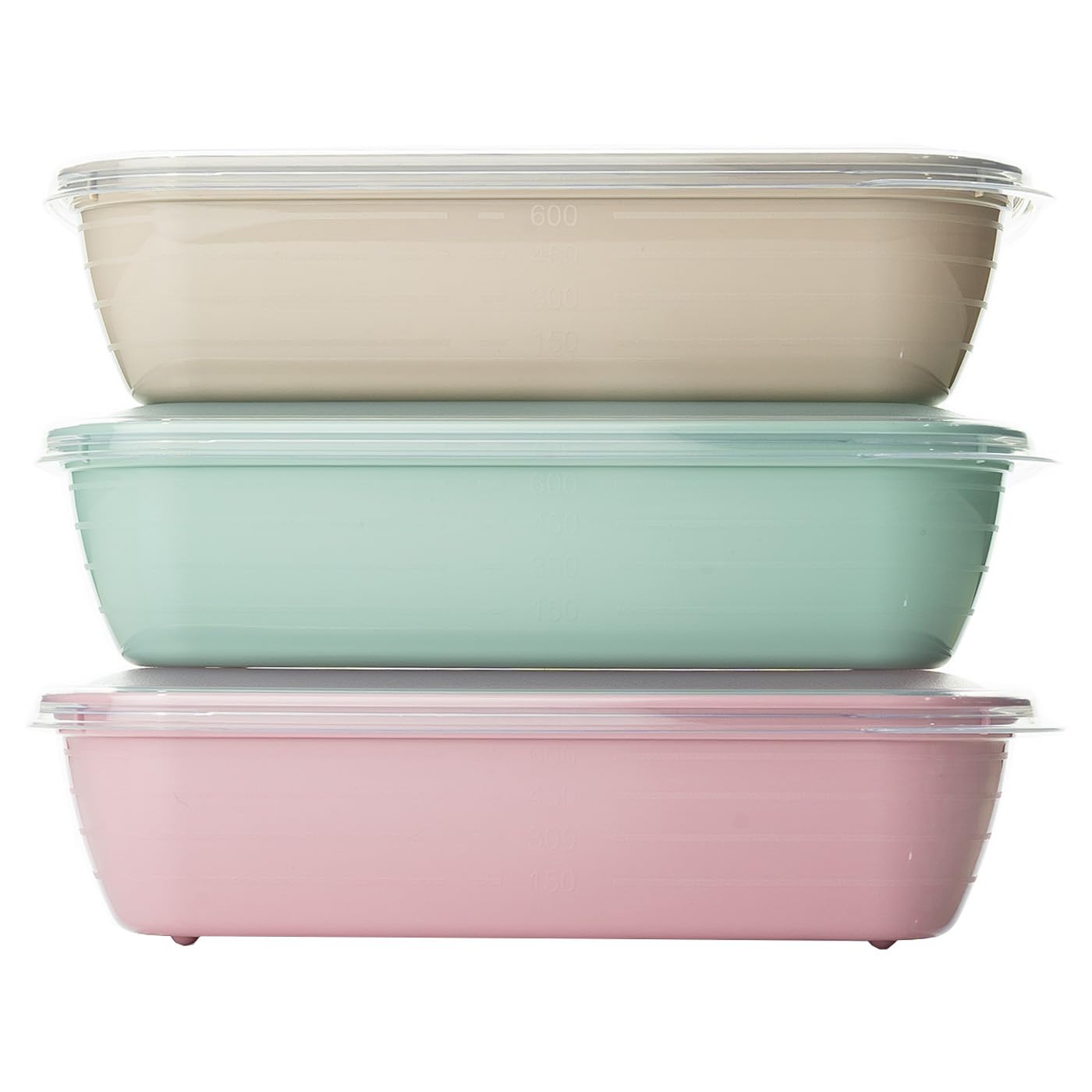 Set 8 Contenitori Per Alimenti Ermetici - Plastica Trasparente, 300/600/1000/1500 Ml, Impilabili Per Frigo E Freezer