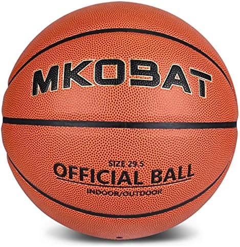 MKOBAT Basketball 29.5" Official Size 7 Basketball High Density PU Leather Game Basket Ball for Adults Youth Boys and Girls Indoor Outdoor Games Training/Match Basketball (Deflated)