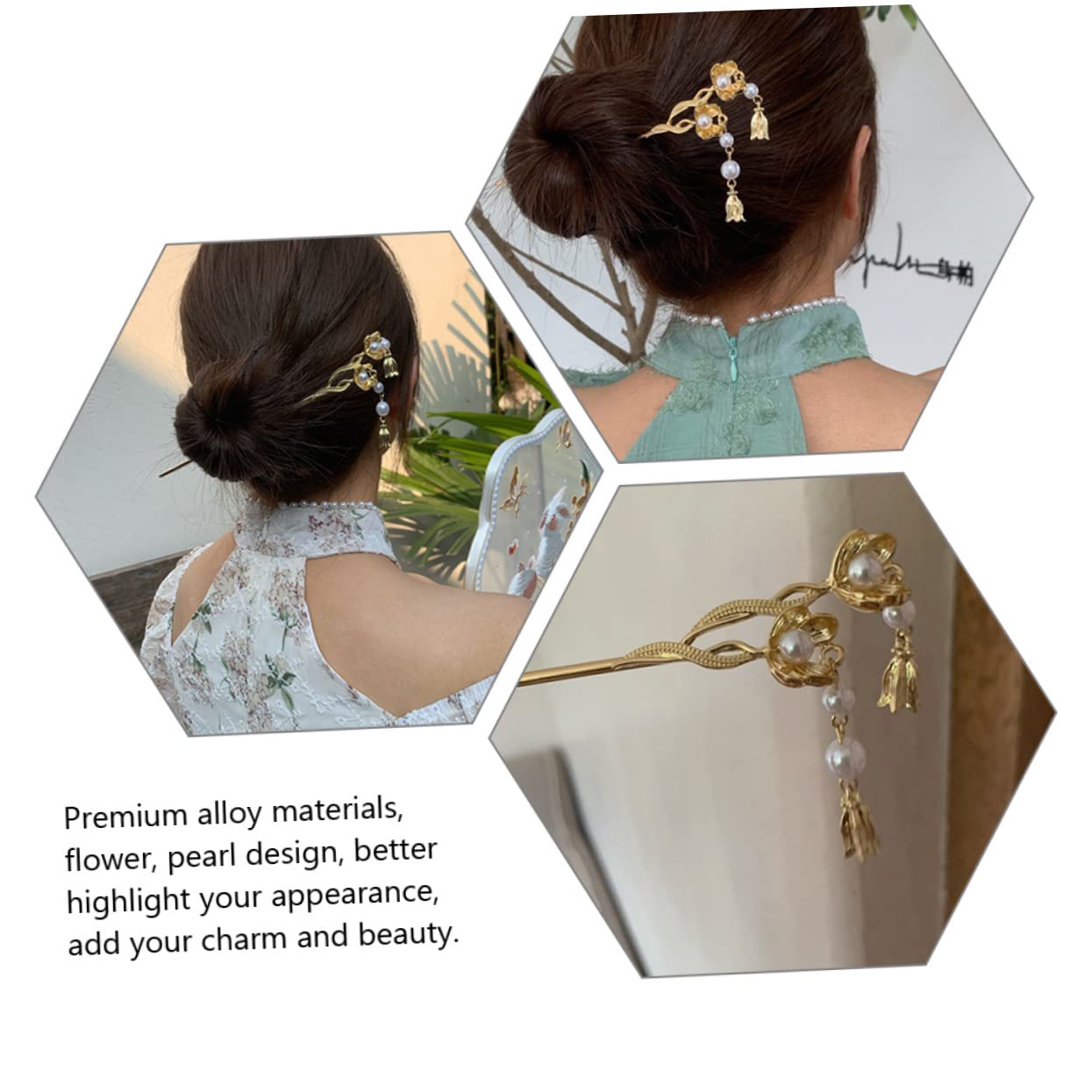 Healeved 5 Juegos De Horquillas De Metal Con Forma De Flor Para Niñas Accesorio Para El Cabello De Mujer Para Moño (2 Unidades)