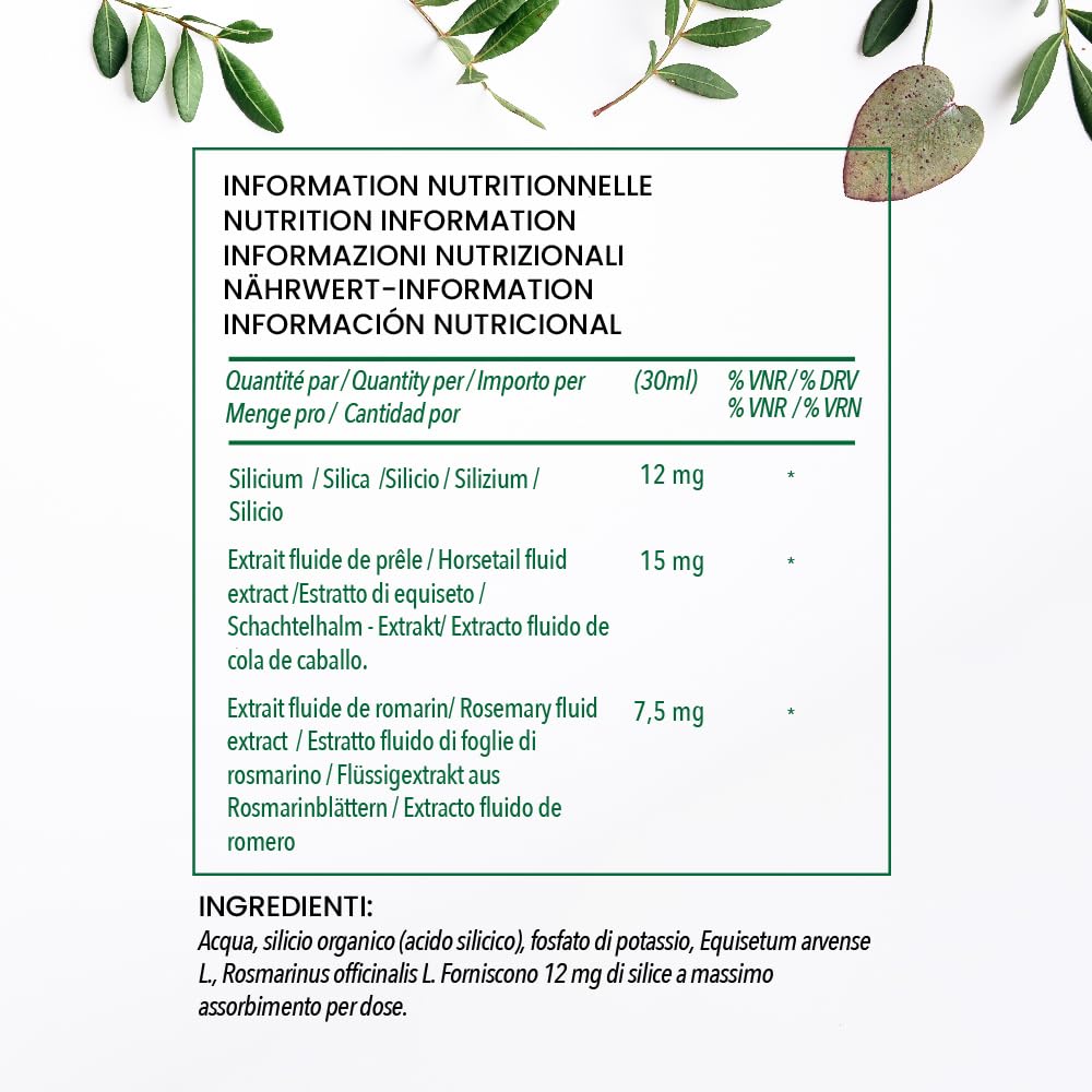 G7 Siliplant Formula Migliorata. Integratore Alimentare di Silicio Liquido, Integratore Collagene Naturale, Integratore Ossa e Articolazioni per l'elasticità della Pelle. Trattamento 33 Giorni.