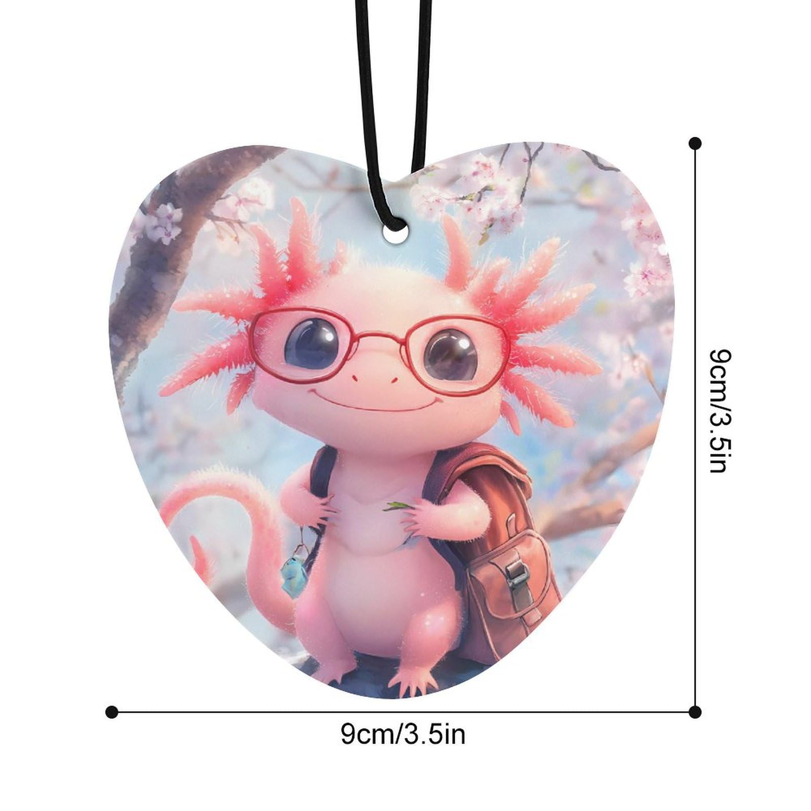 Cute Axolotl Cherry Flower Car Air Freshener Hanging Aromatherapy Tablets for Car Accessories Love form