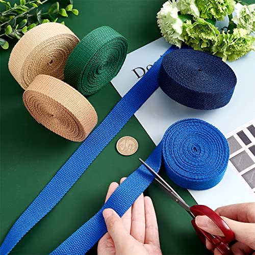 PH PandaHall 25 Yards Heavy Cotton Webbing 1" Herringbone Webbing Tape Roll 5 Colors Natural Cotton Twill Tape Sewing Twill Ribbon for Apron DIY Crafts Sewing Dressmaking Bags Making - Image 4