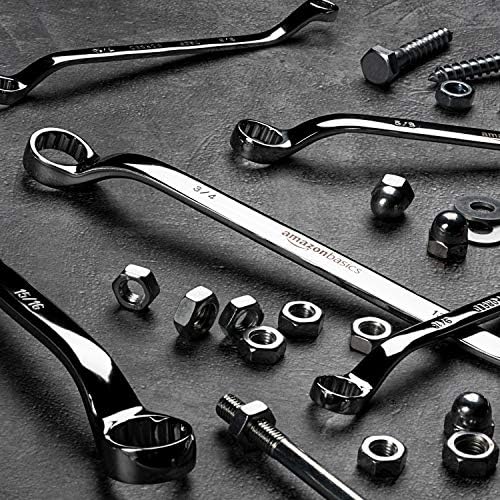Amazon Basics 45-Degree Offset Double Ring Wrench Set - 5-Piece