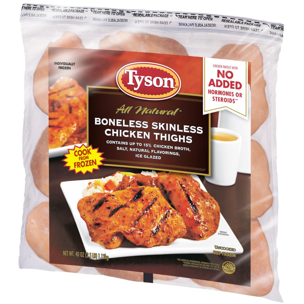 Tyson Boneless Skinless Chicken Thighs 2 5 lb Frozen — view 3