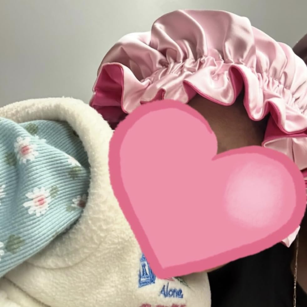Image of AKISS Baby Infant Newborn Toddler Satin Silk Hair Bonnet for Baby Girl Boy Sleeping Kids Cap Hat