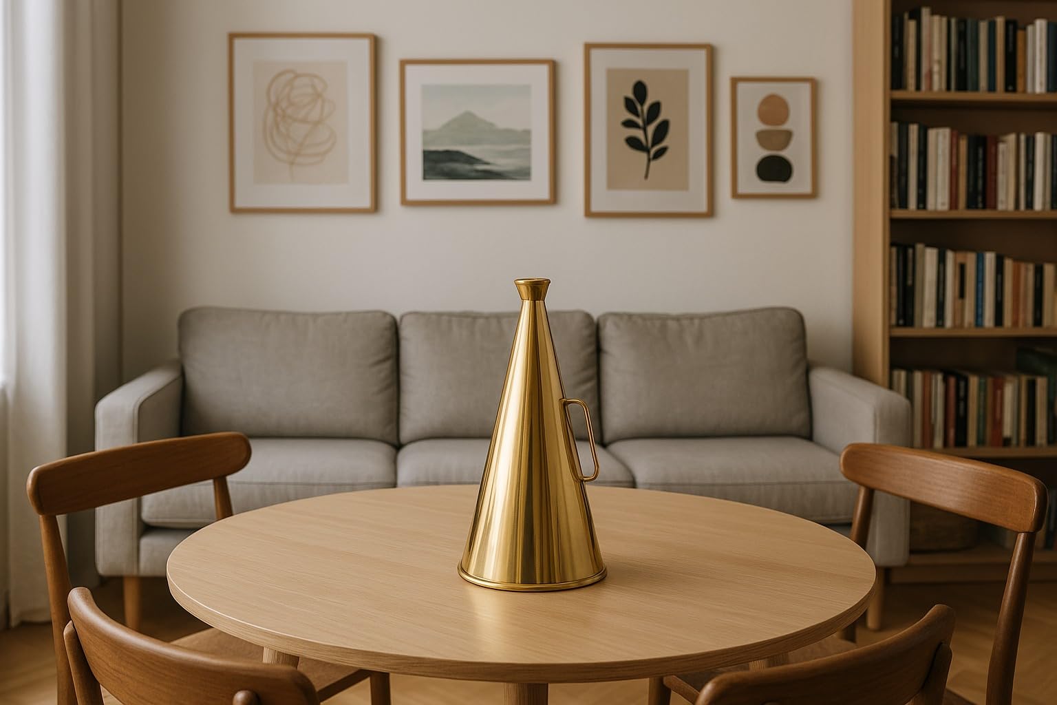 Megafono Tradicional Nautico Retro en Latón Brillante - Cuerno de Llamada Henley 33 cm, Altavoz para Decoración Nautica