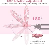 Vista 5 de YOUSHARES Soporte de choque rosa compatible con Razer Seiren Mini Micrófono Bloqueo avanzado de vibración de montaje en choque, soporte de brazo