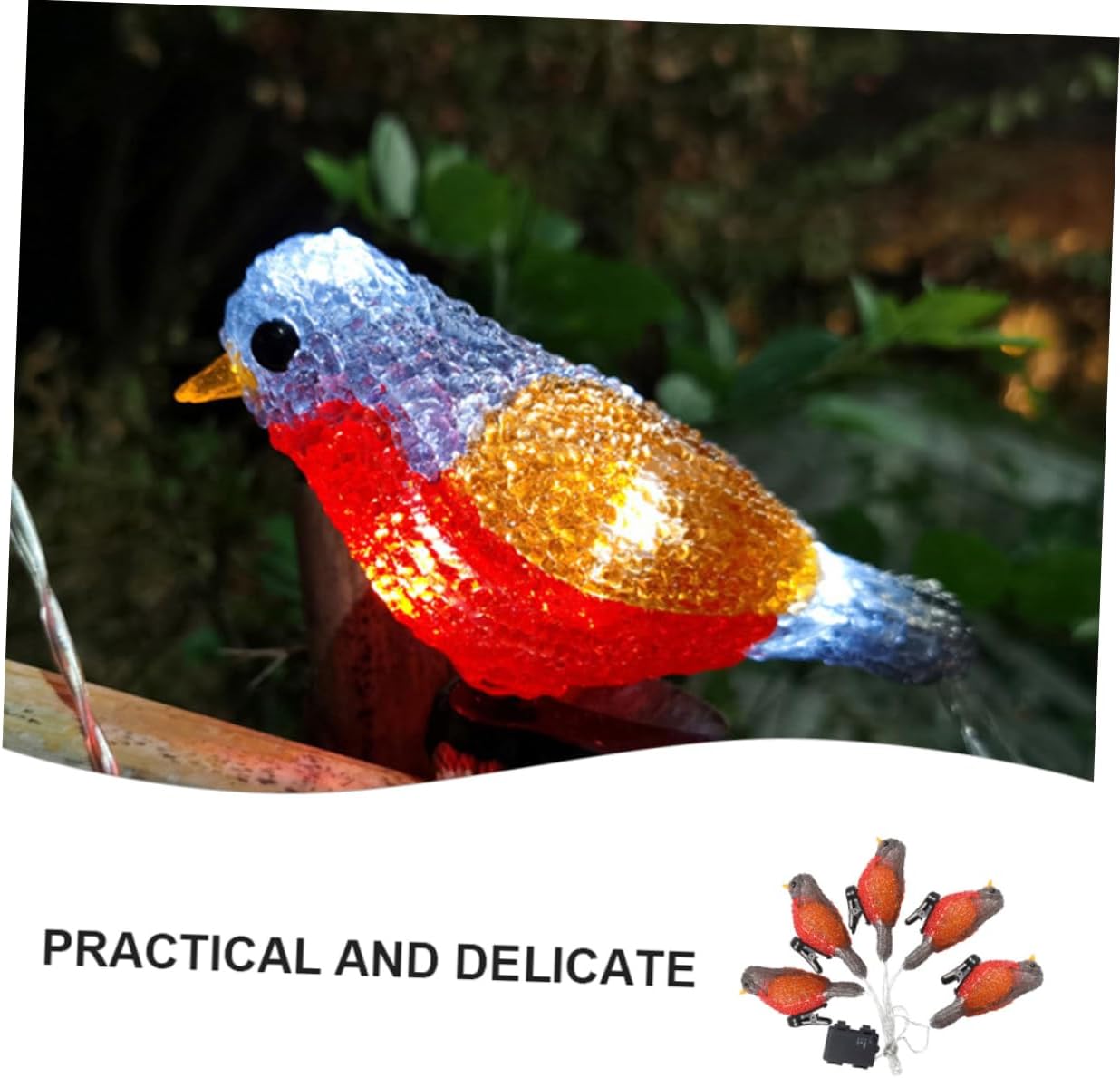 1pc Acrylic Bird Lights String Outdoor Bird Shape Led Landscape Light Garden Decorations