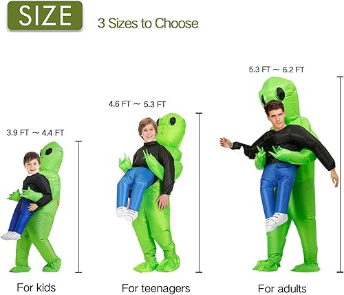 Miniatura 2 de ZIZWO Inflatable Costumes Alien for KidsTeens Inflatable Alien Costume Blow up Costumes Funny Halloween for Boys Girls Alien-Kids