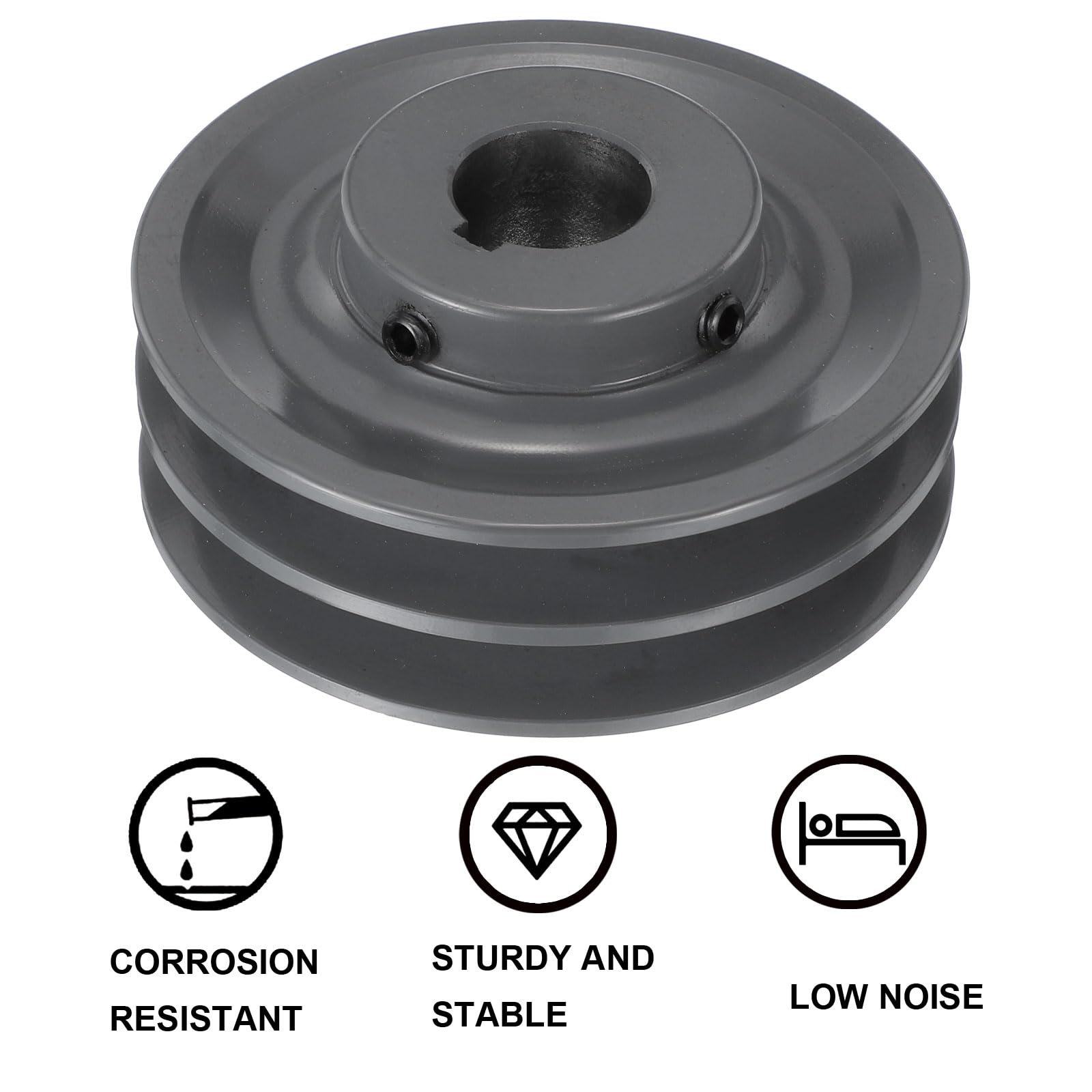 QUARKZMAN 2AK44-1 Puleggia Per Cinghia A V Foro 1" Diametro Esterno 4.25" Doppia Scanalatura Puleggia Con Anima Forata Su Misura Ghisa Sezione Cinghia Per Cinghia 4L O A