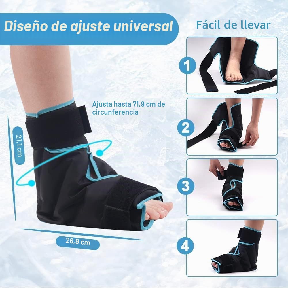 NEWGO Bolsa de hielo de tobillo reutilizable para terapia de frío caliente para aliviar la fascitis plantar, tendinitis de Aquiles, lesiones, dolor de pies, hinchazón, esguince, 1 unidad