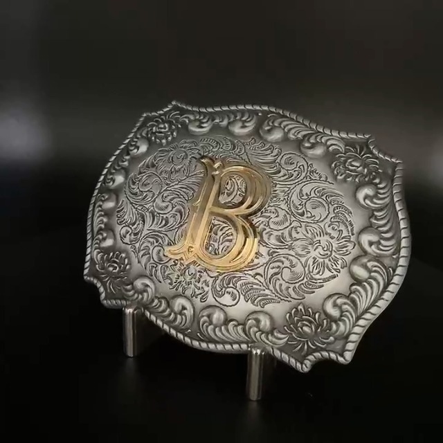 Heart Western initial letter B belt Buckle ALL Letters available Western Initial Letter B Belt Buckle also Stock in the US | eBay main image 3