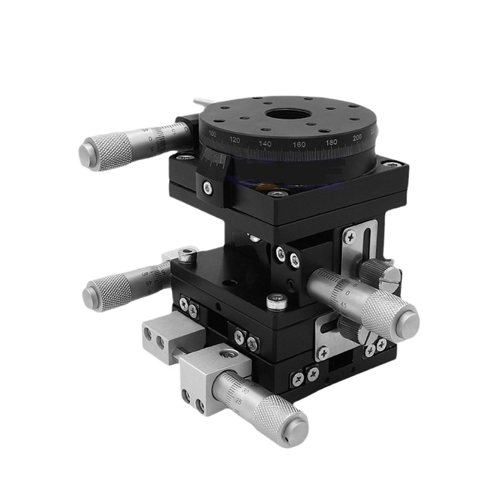 Oś XYZR 40 * 40 mm LTP40-LM 4-osiowa platforma do precyzyjnego dostrajania typu V Ręczna platforma liniowa Regulacja łożysk Stół przesuwny 9,8 N