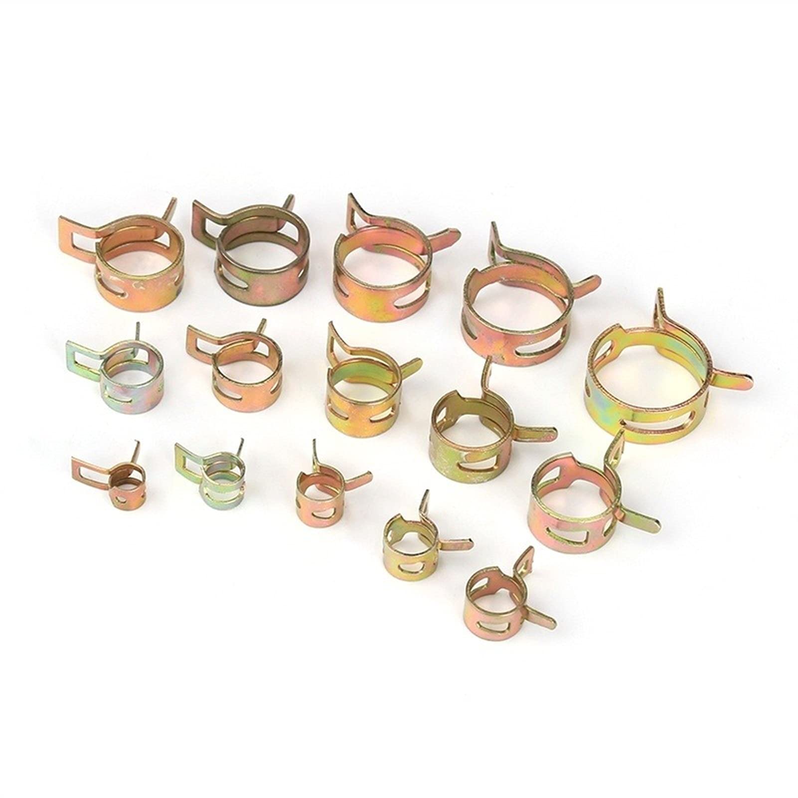165 pz / set zincato Zinco Placcato 6-22mm Acqua combustibile a molla Tubo del tubo del tubo del tubo del tubo per morsetto della banda Kit assortimento del dispositivo di fissaggio del metallo