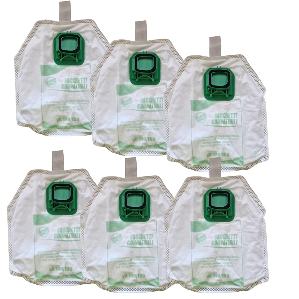 Casag Vacuum Cleaner Bags, Compatible with Vorwerk Kobold VK140 and Vk150, 6 Pieces