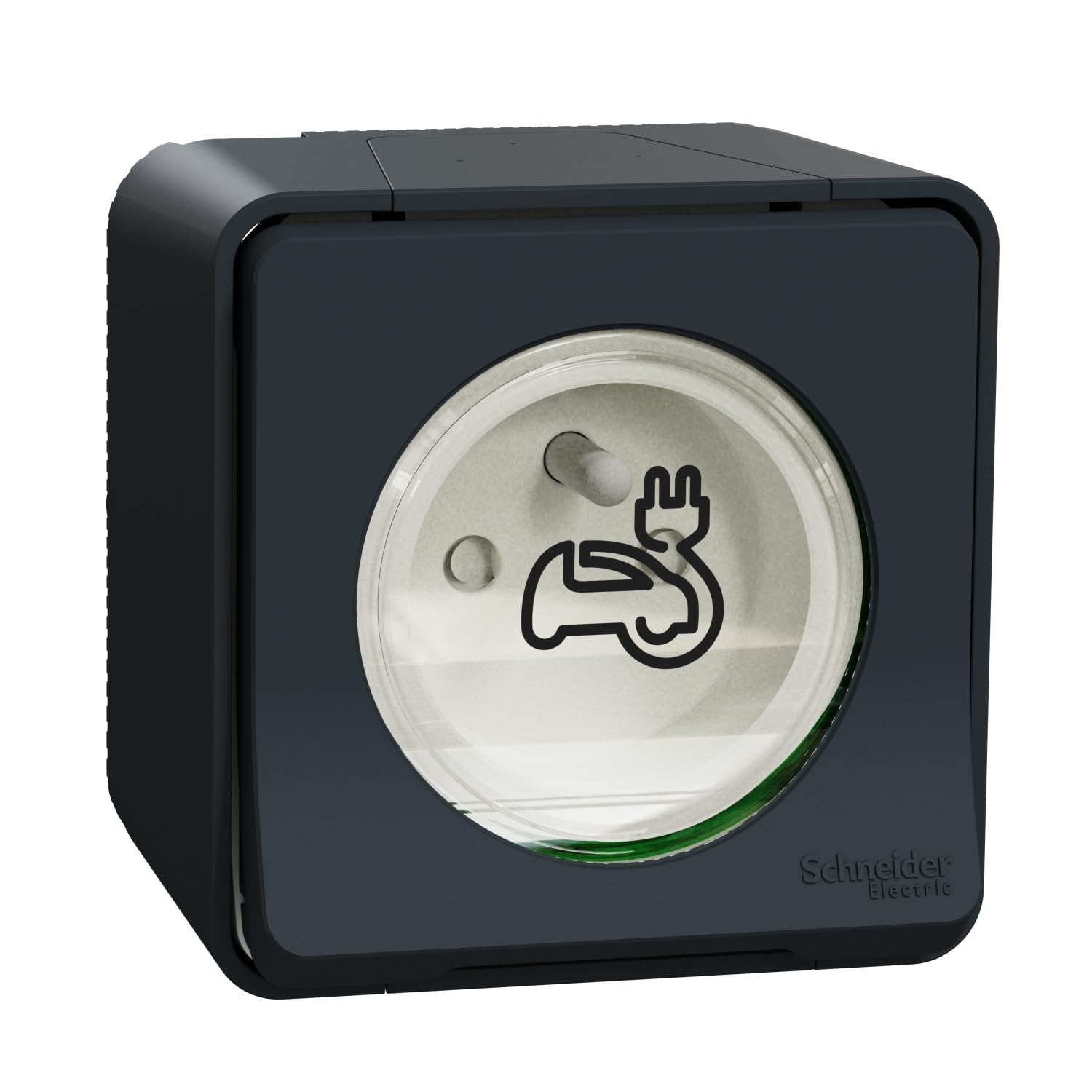 Schneider Electric - Mureva Styl - Prise courant 2P+​T renforcee - saillie - IP55 - IK08 - EV - gris - MUR36010