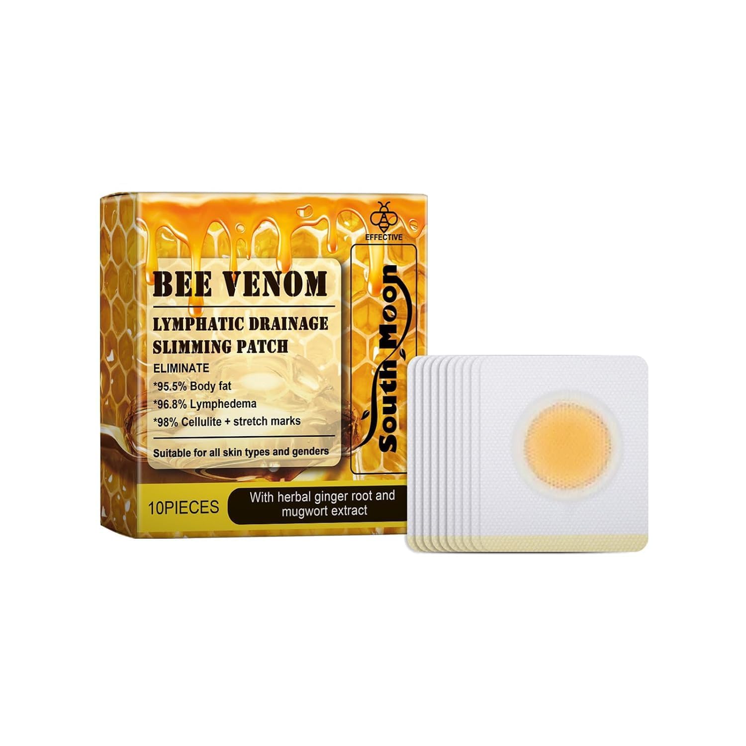 Bee Venom Herbal Wellness Patches for Daily Body Care | Self-Adhesive Wellness | Lymphatic Massage & Body Care Routine | 10 Patches | Pack of 1-picture-43