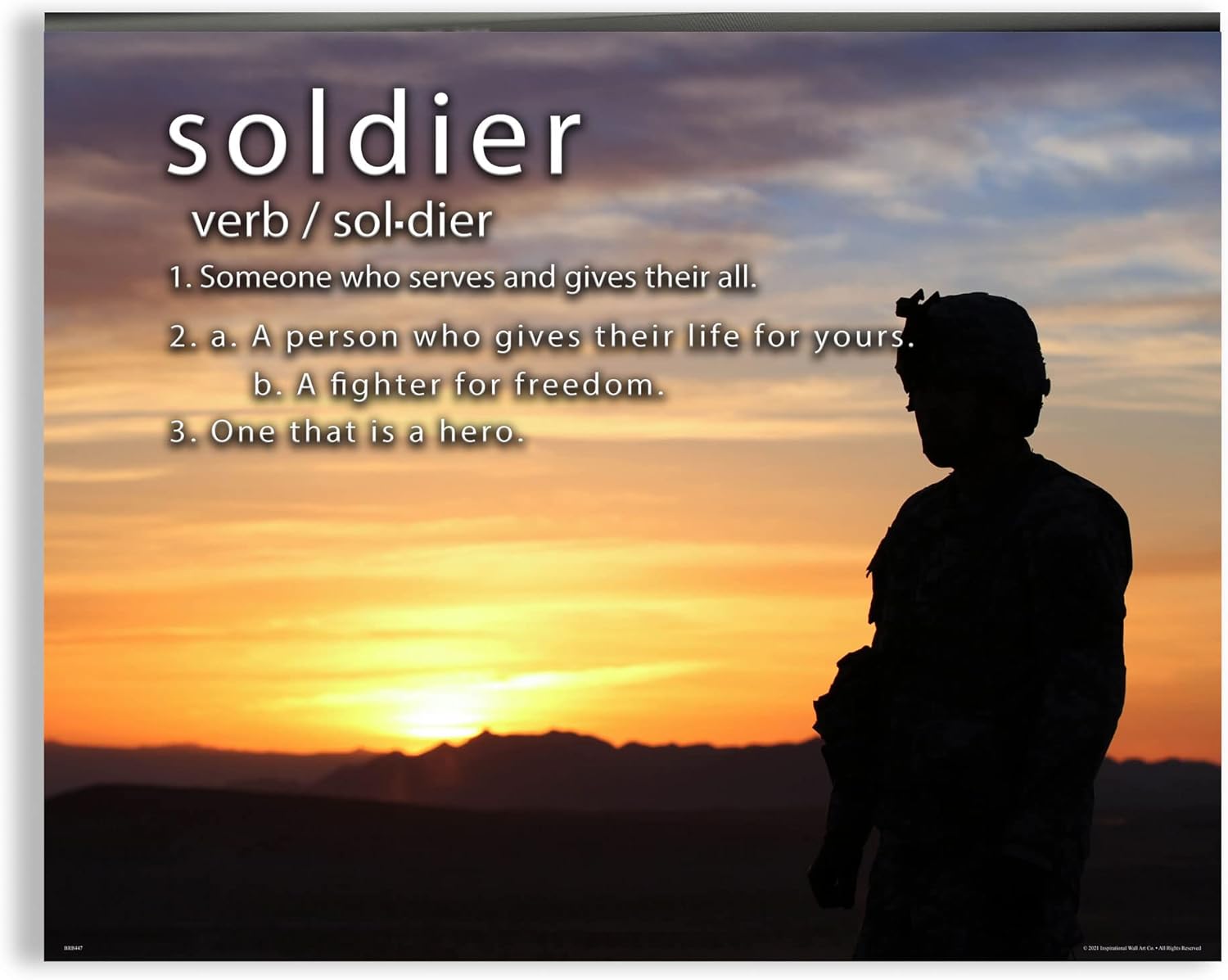 Inspirational Wall Art Co. Soldier Definition Veteran