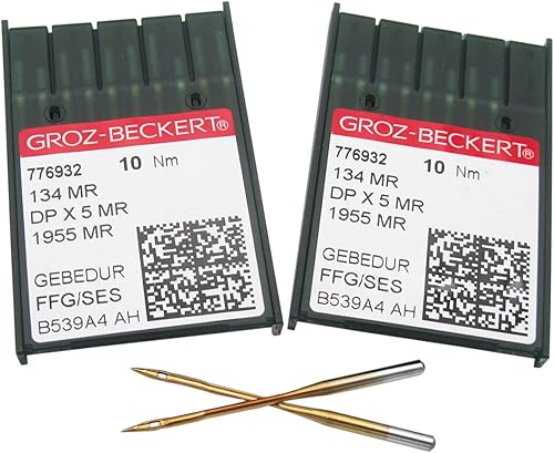 Miniatura 2 de GROZ-BECKERT - Aguja en caja de plástico transparente CKPSMS 100 GROZ-BECKERT GEBEDUR 134 MR  135X5 MR agujas de máquina de acolchado de titanio