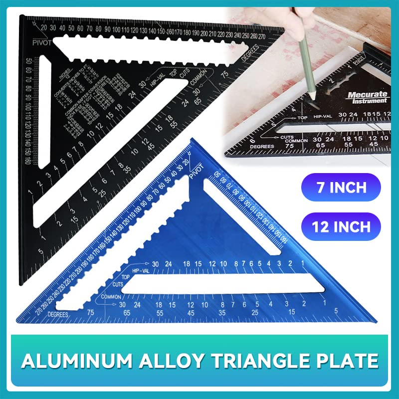 Regla de ángulo triángulo aluminio 12 pulgadas miniatura 6