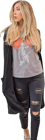 Tickled Teal Women's Open Front Cardigan - Long Sleeve Knit Sweater With Pockets