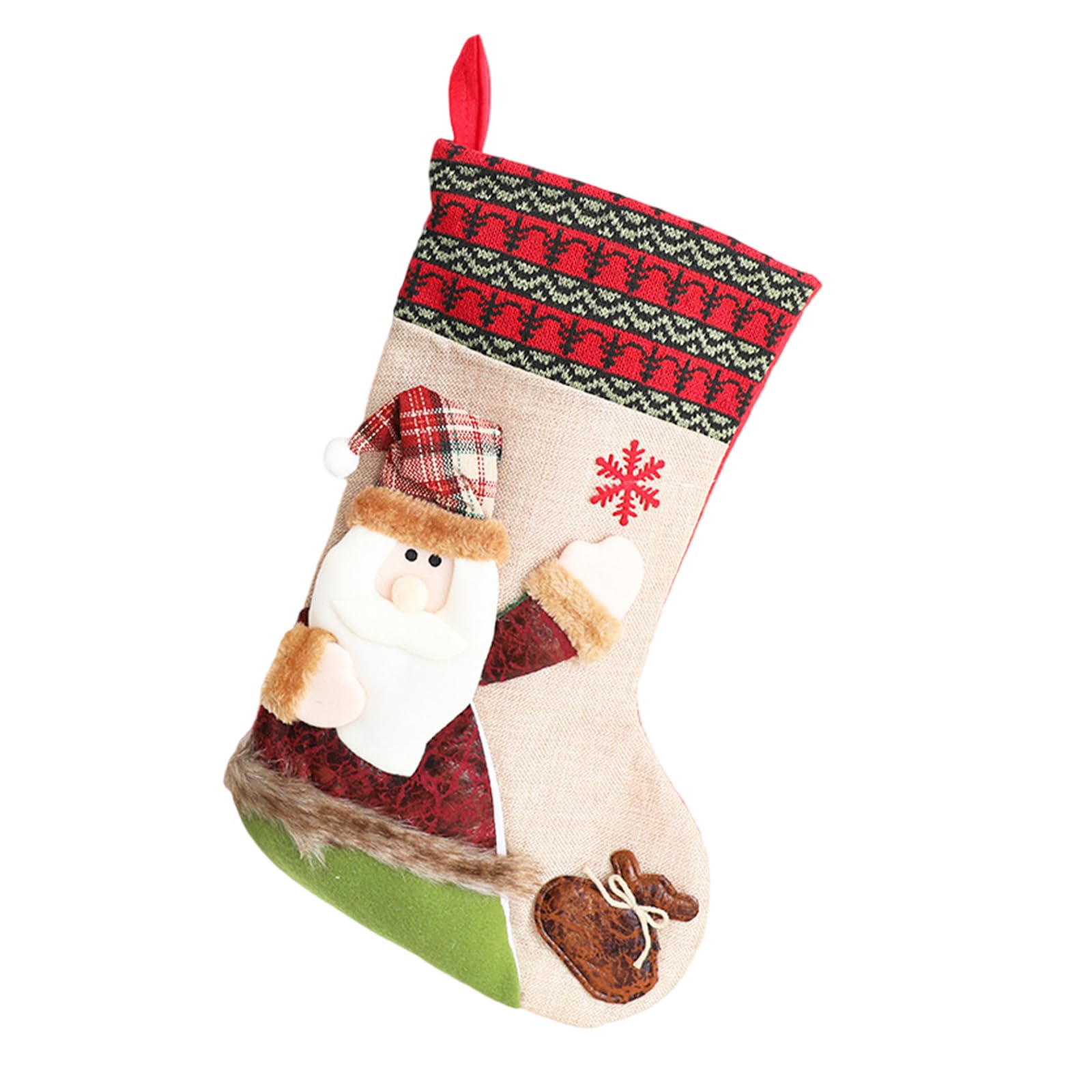Buxuaaaa Christmas Stocking for Fireplaces Decoration Stylish Hanging Gifts Bag Santa/Snowman/Deer Ornament Party Supplies Christmas Stocking Gift Bag