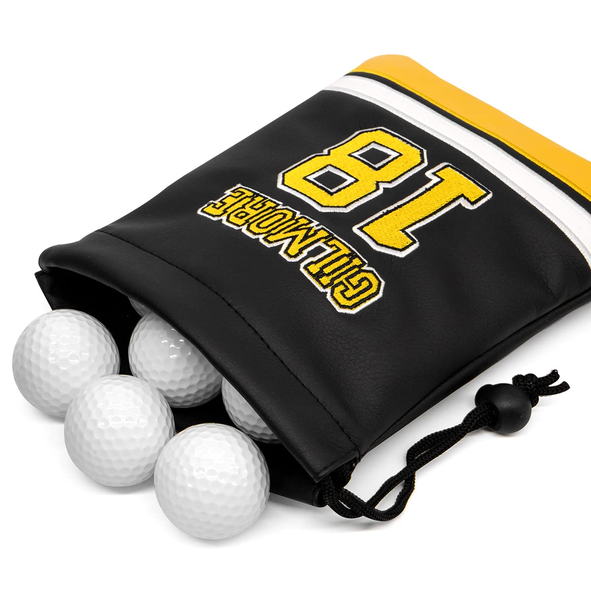 Golf Valuables Pouch - Leather Tee Pouch with Drawstring Closure, Portable Golf Accessories