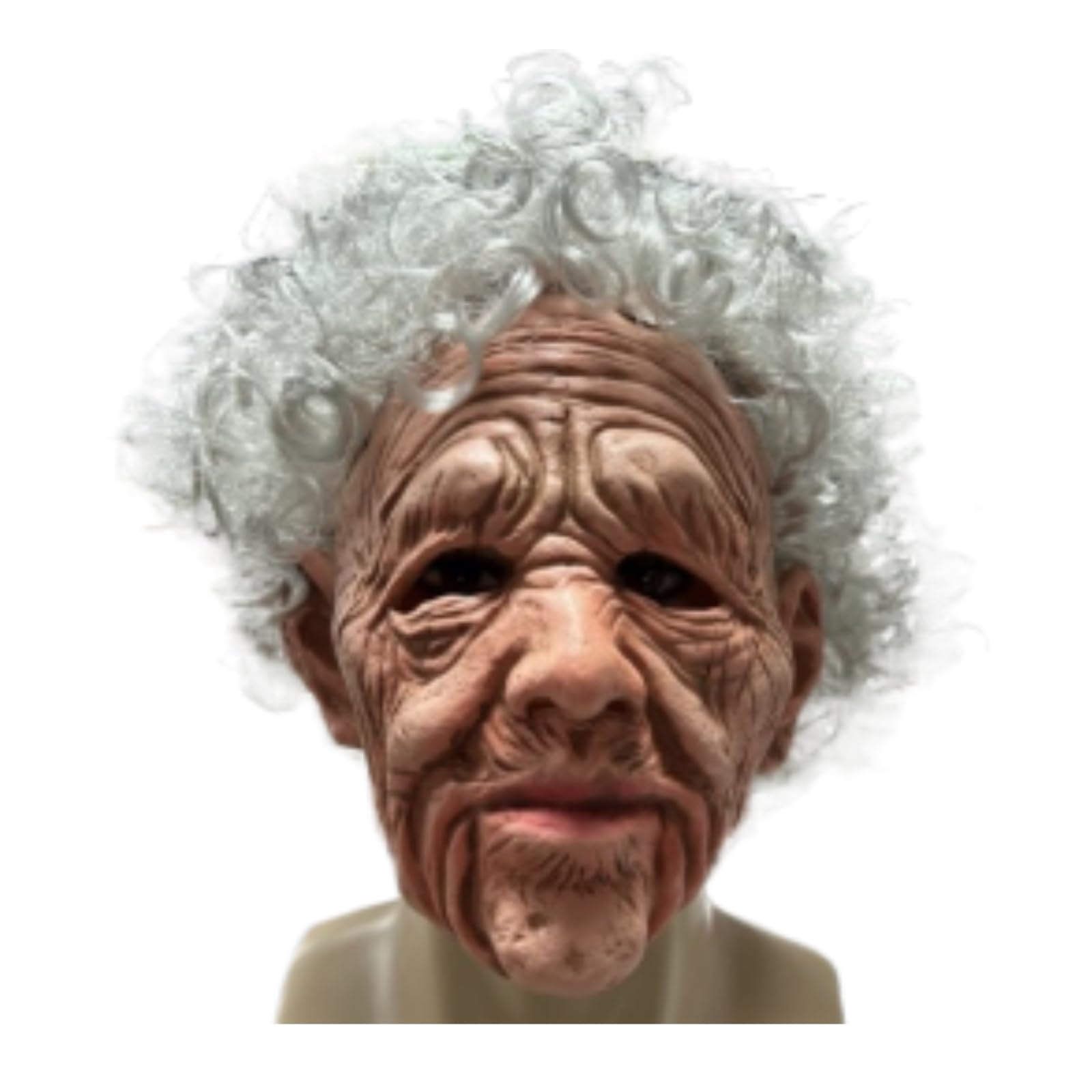 Applysu Old Woman Mask Scary Realistic Mask Full Head Wrinkle Old Women Costume Mask for Halloween Carnival Masquerade Party