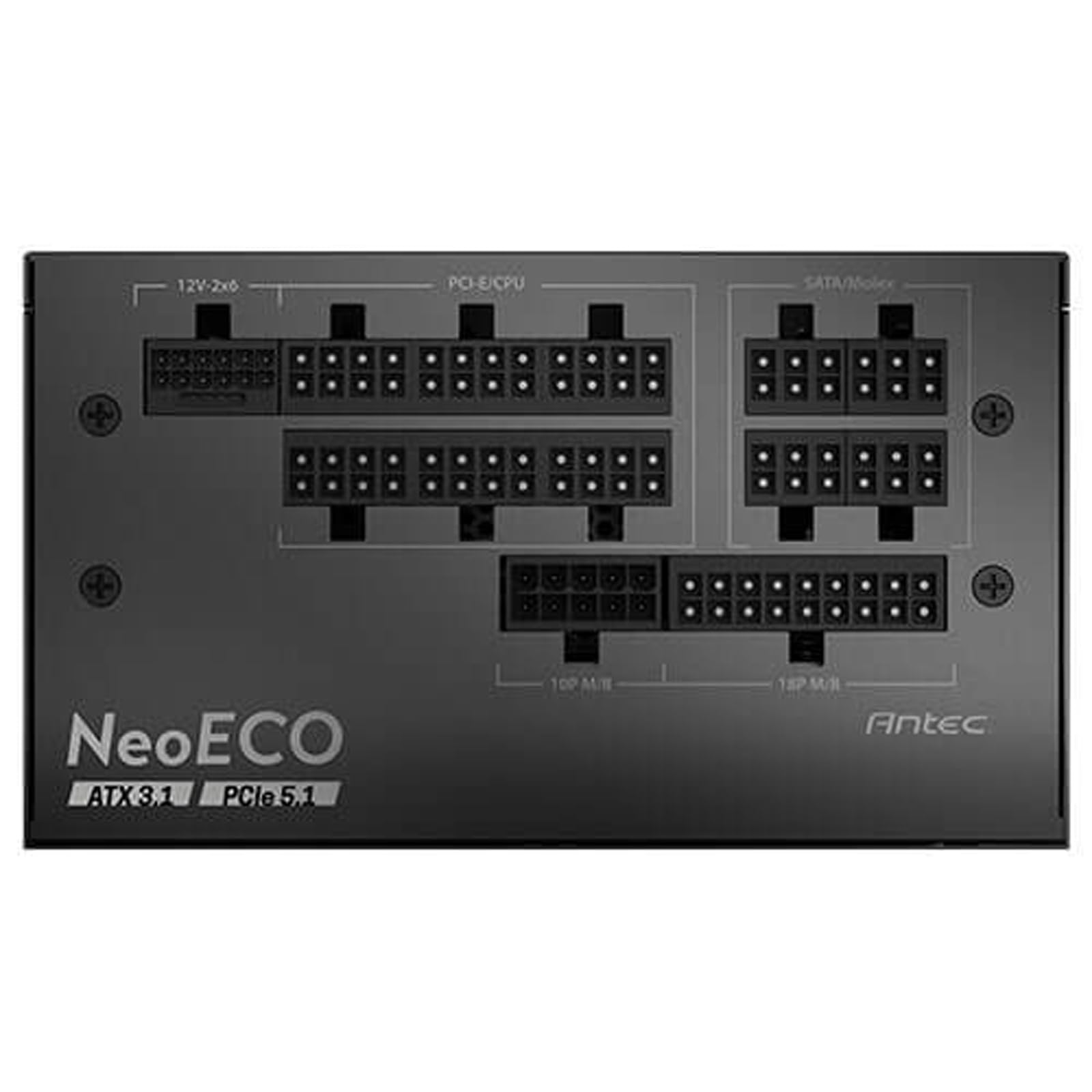 ANTEC NE1000P EC PC zasilacz sieciowy 1000 W, czarny | Obsługa ATX 3.1 i PCIe-5.1 z natywnym złączem 12 V-2x6