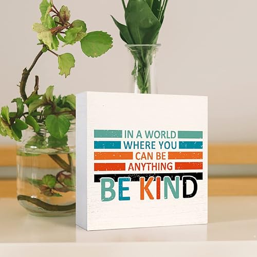 Miniatura 40 de Letrero inspirador con texto en inglés «You Are Worthy of Beautiful Wonderful Magical Things » en bloque de madera, decoración de escritorio