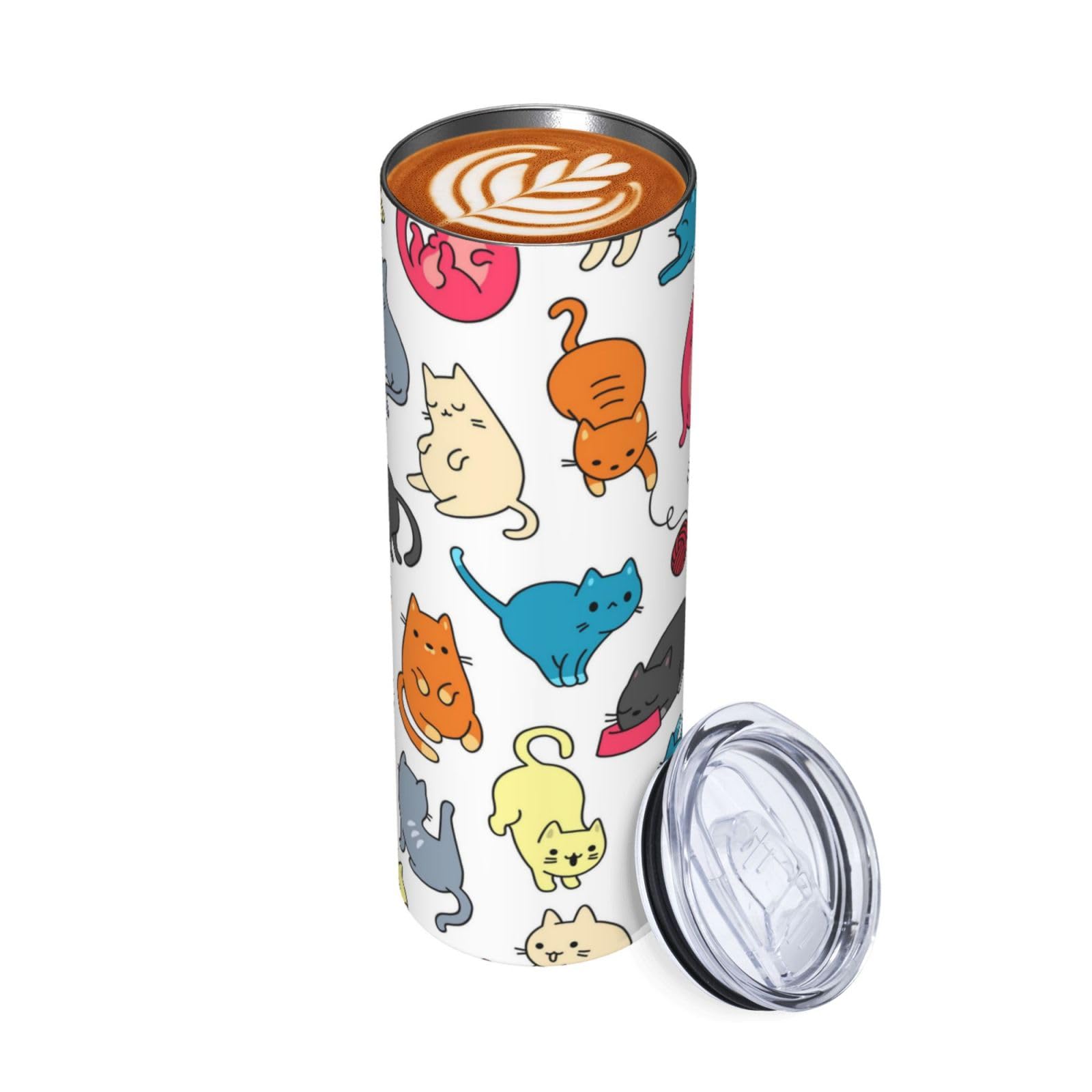 Xinvast Cat Gifts for Women 20oz, Cat Tumbler Stainless Steel Vacuum Insulated Coffee Mug Water Bottle For Travel Home Office Cat Lovers