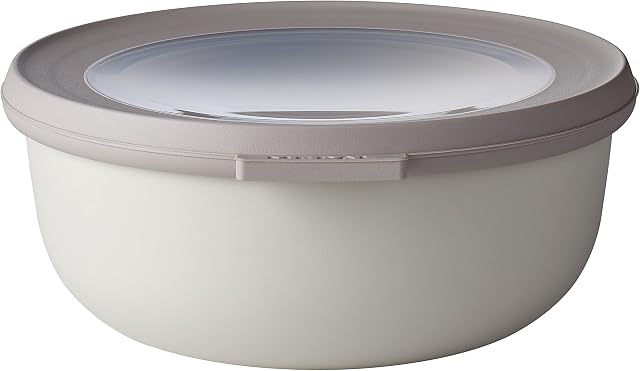 Mepal  Multi Bowl Cirqula Rectangular  Food Storage Container with Lid - Suitable as Airtight Storage Box for the Fridge & Freezer, Microwave Container & Servable Dish  750 ml  Nordic White