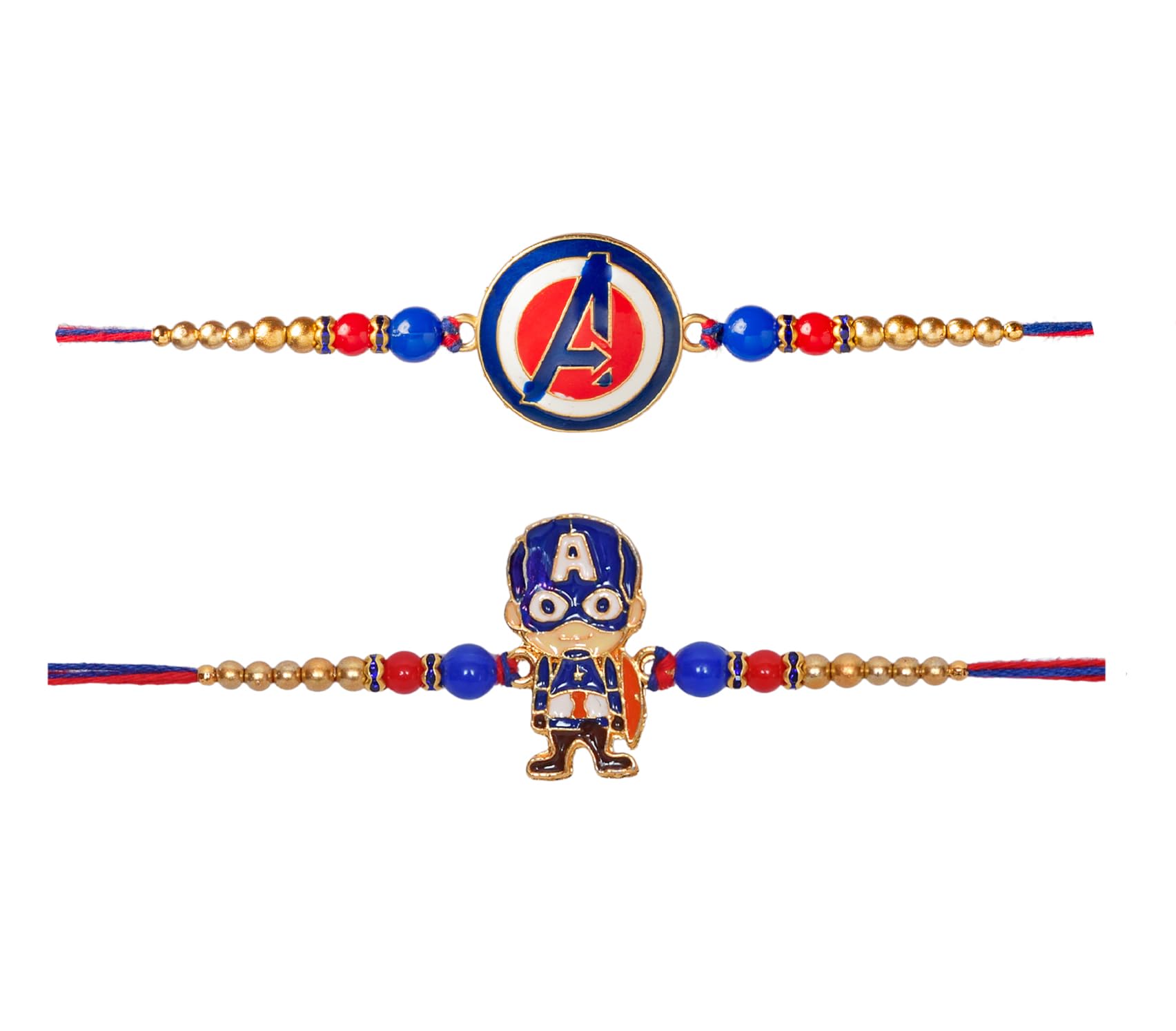 kizzi Rakhi For Kids Set Of 2 Avenger Captain Lil America Superhero Rakhi Kids Rakhi-picture-14