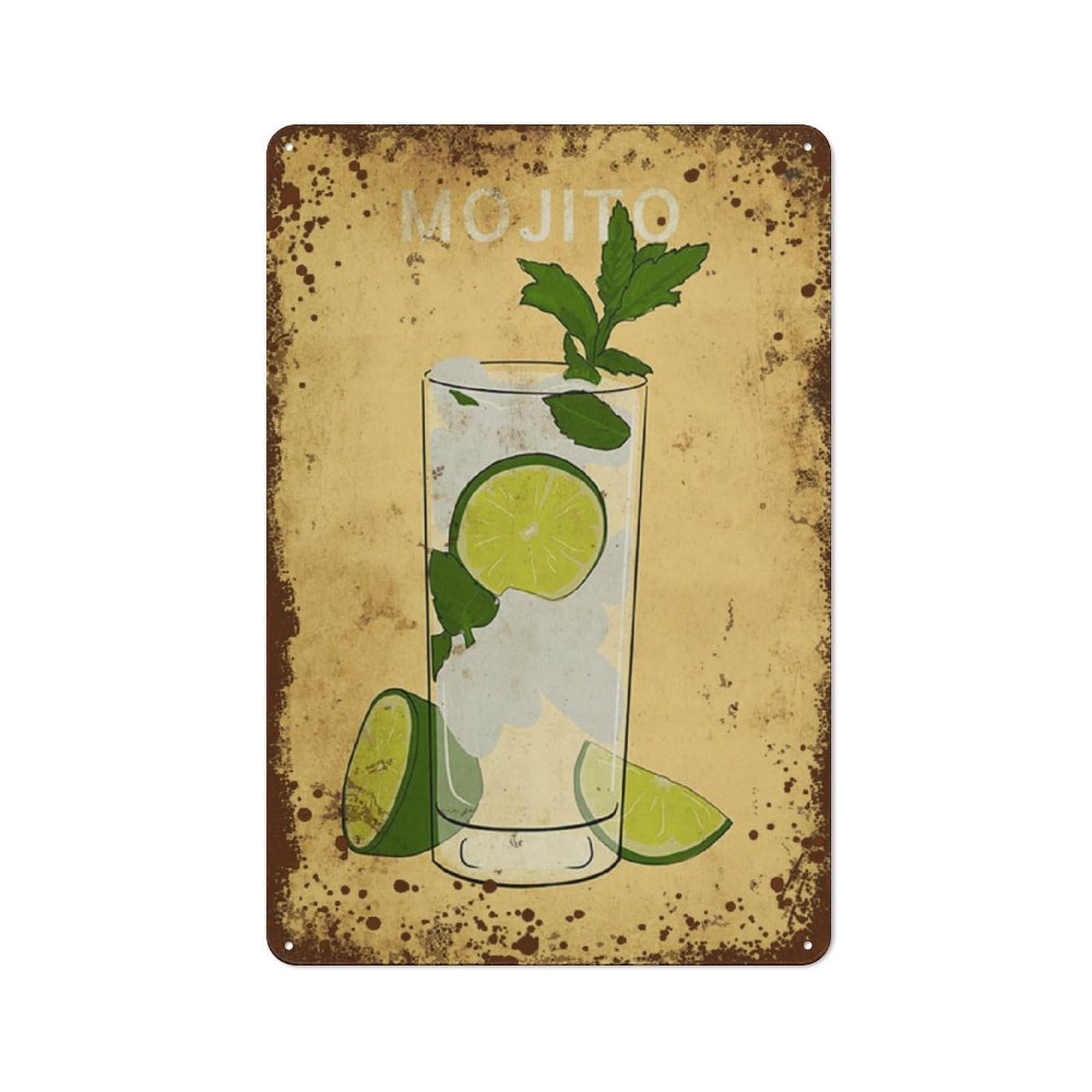 Kwqdozf Style-12 8X12 Inch Mojito, Cocktail Wall Art, Drink Vintage 5.5X8 In