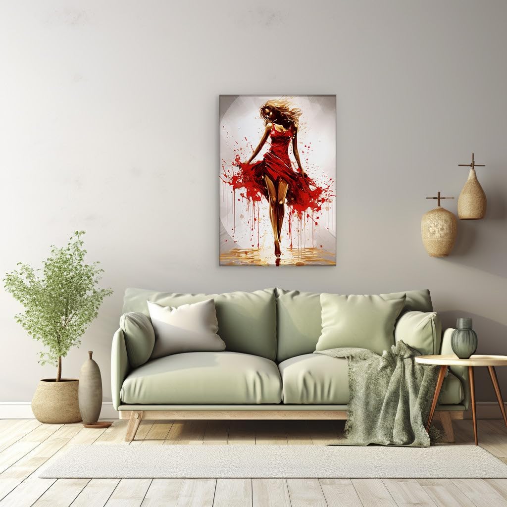 Canvas for Living room. Dancing in Color: The Elegance of Movement Captured in Abstract Art, 27 x 18 inch Canvas Wall Art - Ready to Hang - 69x46 cm (27x18 inch)
