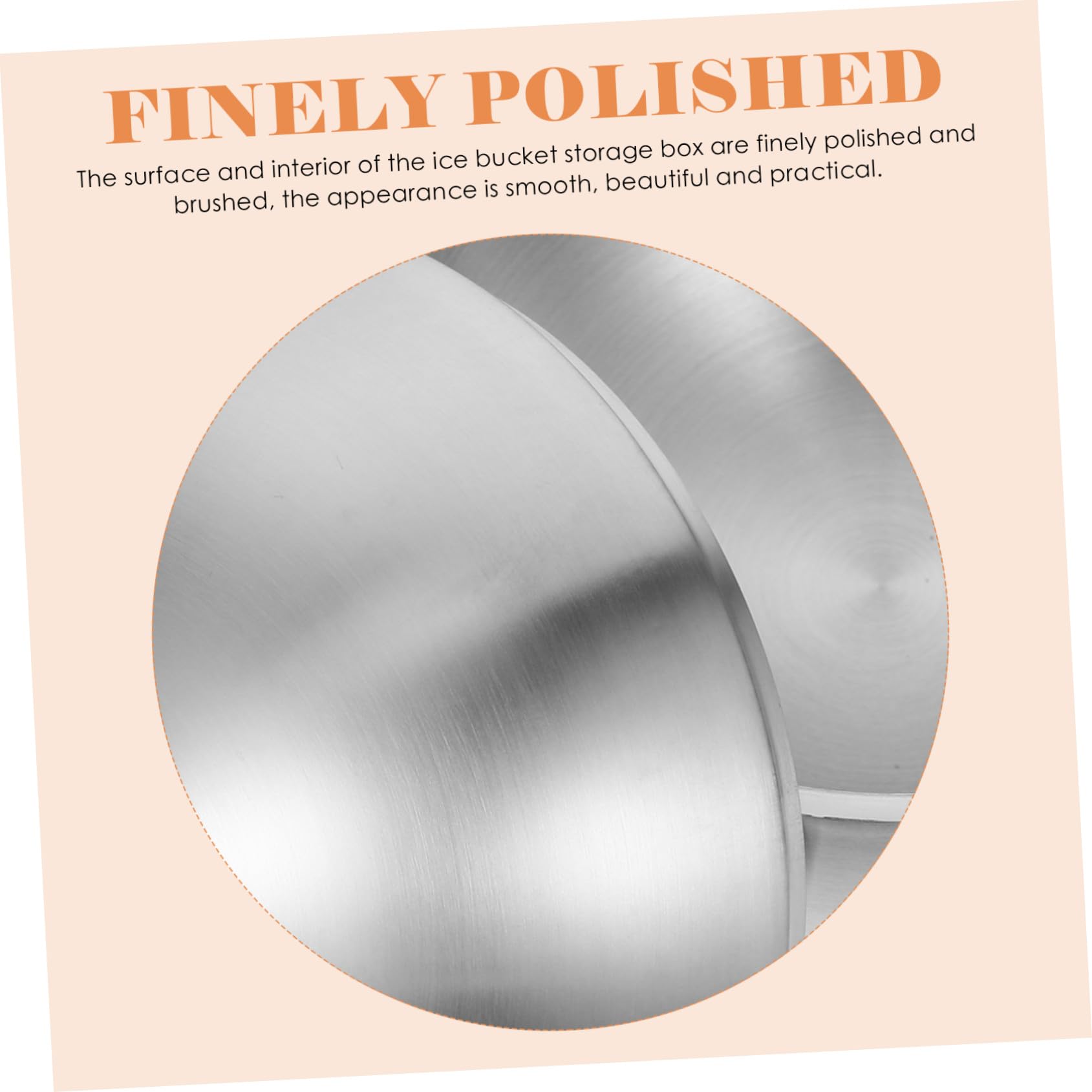 minkissy Edelstahl Eiswürfelbehälter mit Deckel Großer Fassungsvermögen Robustes Material Eleganter und Einfacher Weinkühlbehälter für Haushalt und Partys