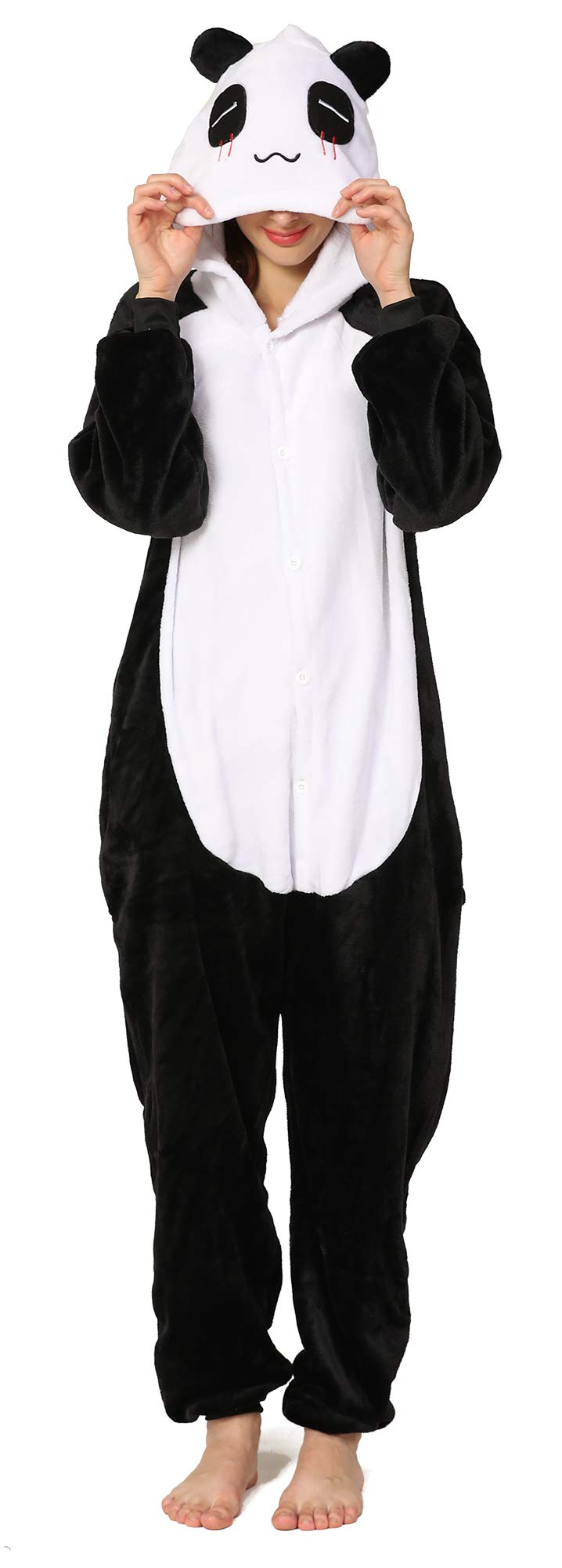 Yimidear Women's Giant Panda Yimidear® Unisex Adult Pajamas Cosplay Costume Animal Onesie Sleepwear Nightwear (S, )