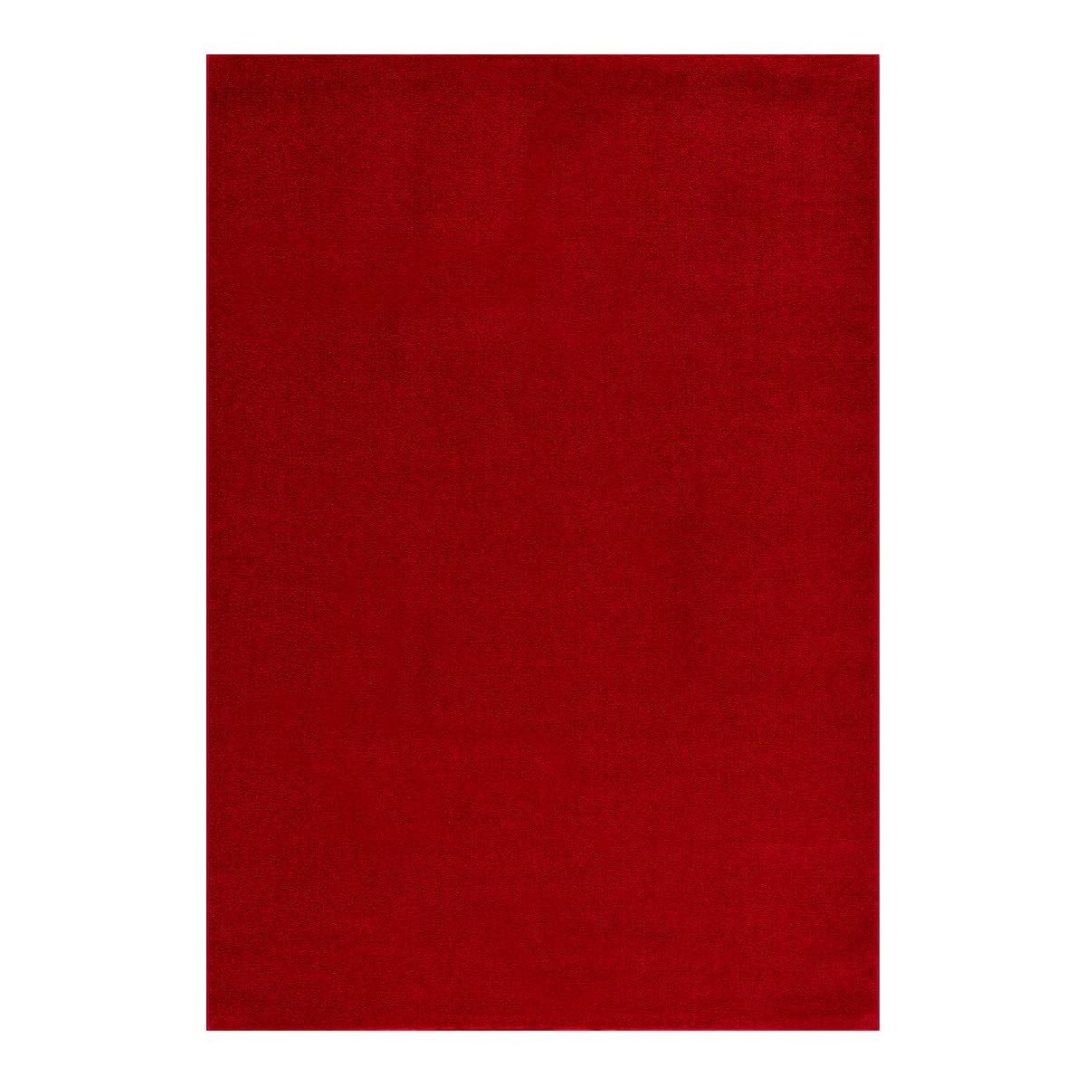 Tapis Rond Ø 120 Cm, Salle De Réception, Teinte Rouge, Motif Uni, Silhouette Circulaire Élégante, Tissé en Turquie, Poils Ras, 7534