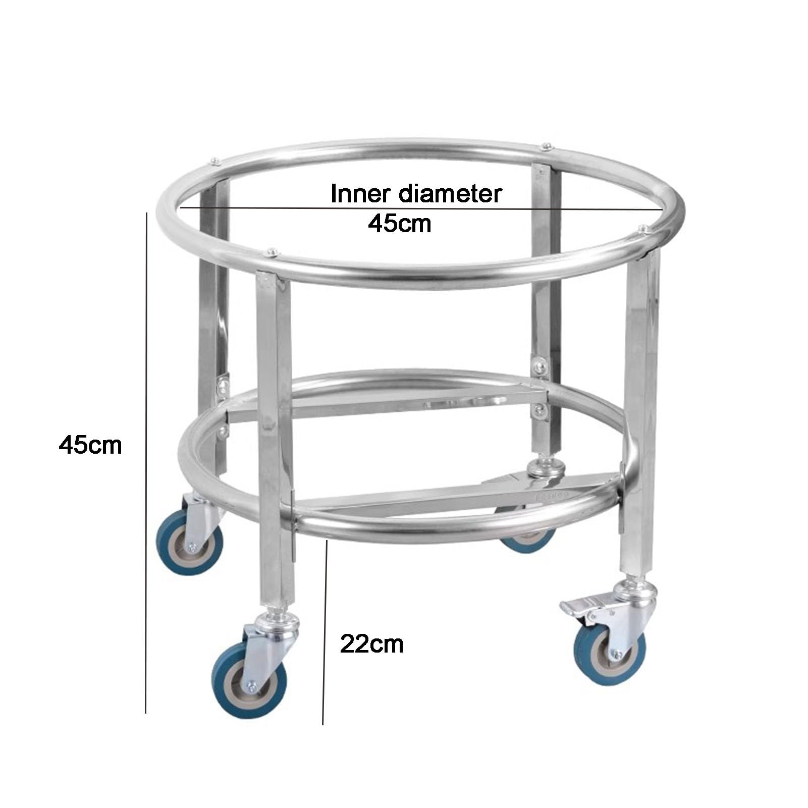 Carrello resistente in acciaio inox per cucina commerciale, perfetto per pentole e secchi isolanti