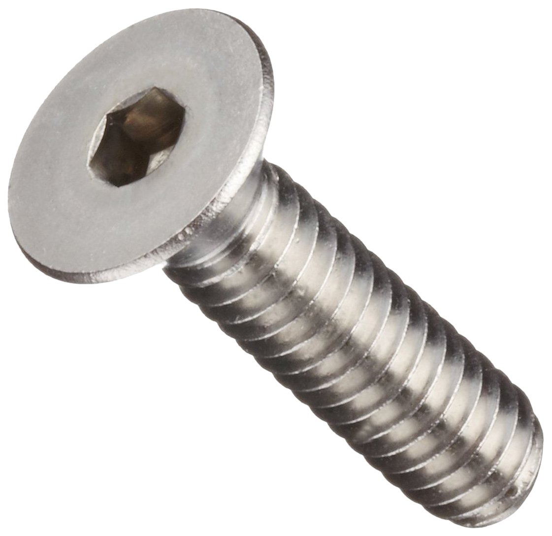 18-8 Stainless Steel Socket Cap Screw, Flat Head, Hex Socket Drive, Meets ASME B18.3/ASTM F879, 1" Length, Fully Threaded, #6-40 Threads (Pack of 100)