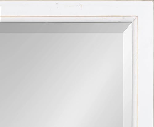 Miniatura 8 de Kate and Laurel Hogan Farmhouse - Espejo de pared de 20 x 30 pulgadas, color blanco, moderno espejo rectangular de madera para pared