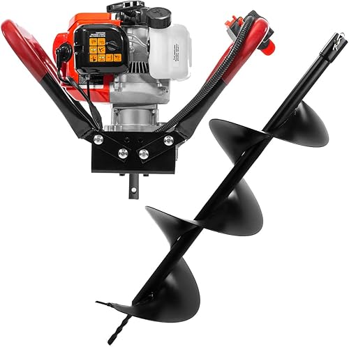 XtremepowerUS excavadora de agujeros para postes de gas tipo V, con motor de 55cc, de 2 tiempos, uso individual